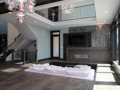 Sunken Family Room With Two Story Atrium